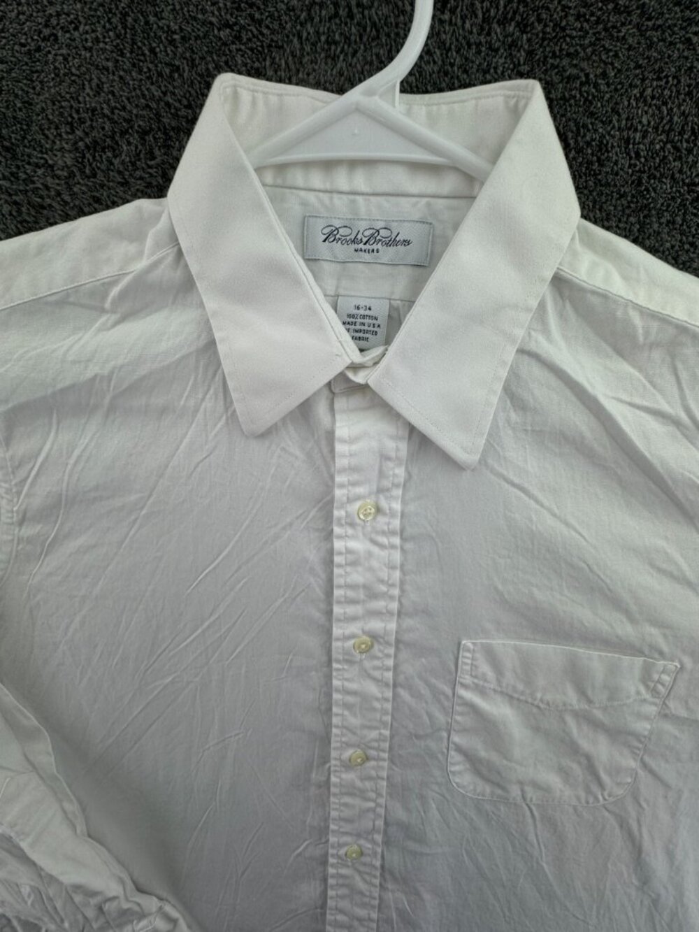 VTG Brooks Brothers Cotton Long Sleeve Button Up Shirt Men 16 34 USA Cotton 90s